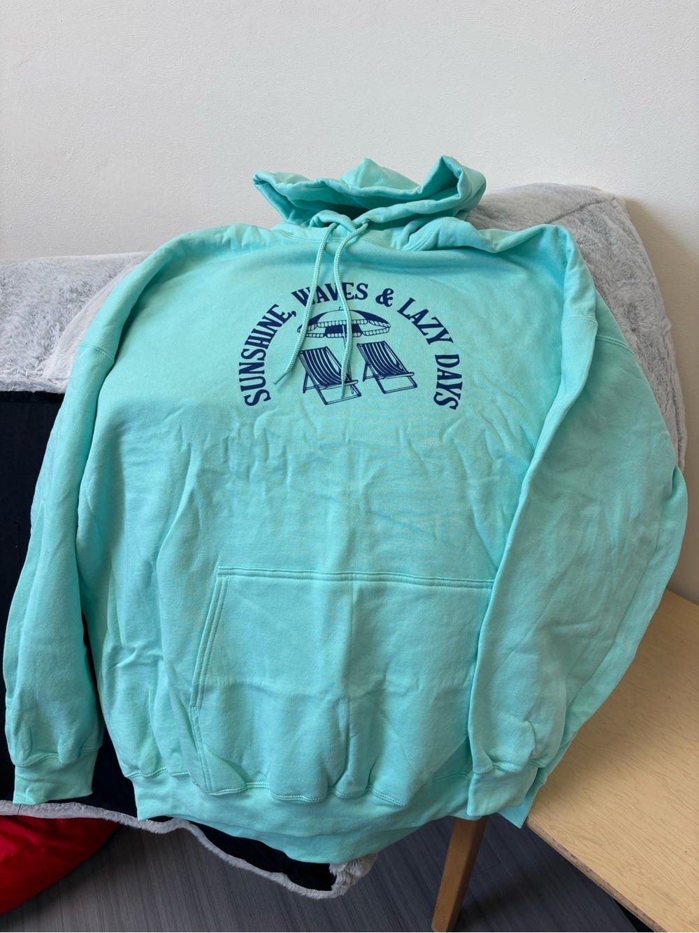 Aqua 'Sunshine, Waves & Lazy Days' Pullover Hoodie